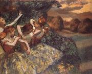 Edgar Degas Four dansoser oil painting artist
